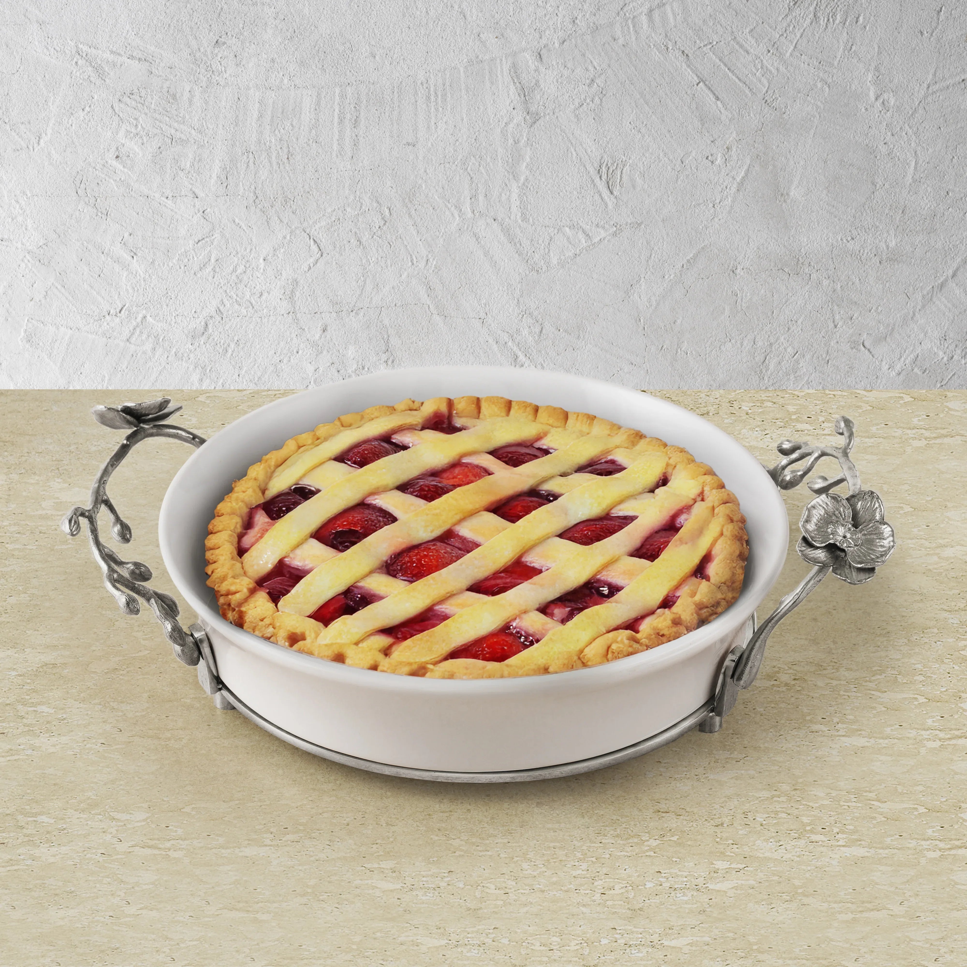 White Orchid Pie Dish – Michael Aram