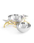 Lovebirds Silver & Gold Double Dish
