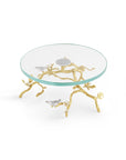 Lovebirds Silver & Gold Glass Cakestand