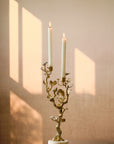 Lovebirds Silver & Gold Candelabra