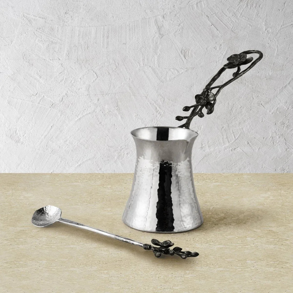 Michael Aram Black Orchid Coffee Pot with Spoon - Medium