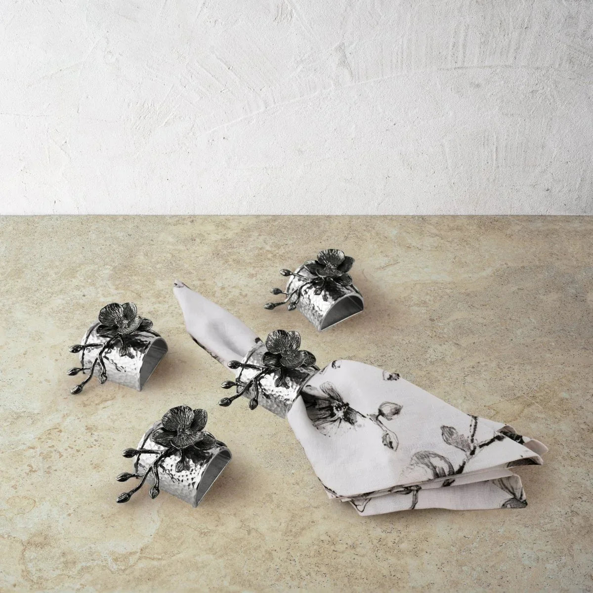 Michael Aram Black Orchid Napkin Ring Set