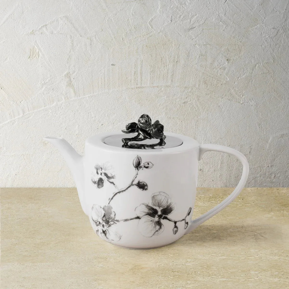 Michael Aram Black Orchid Porcelain Teapot