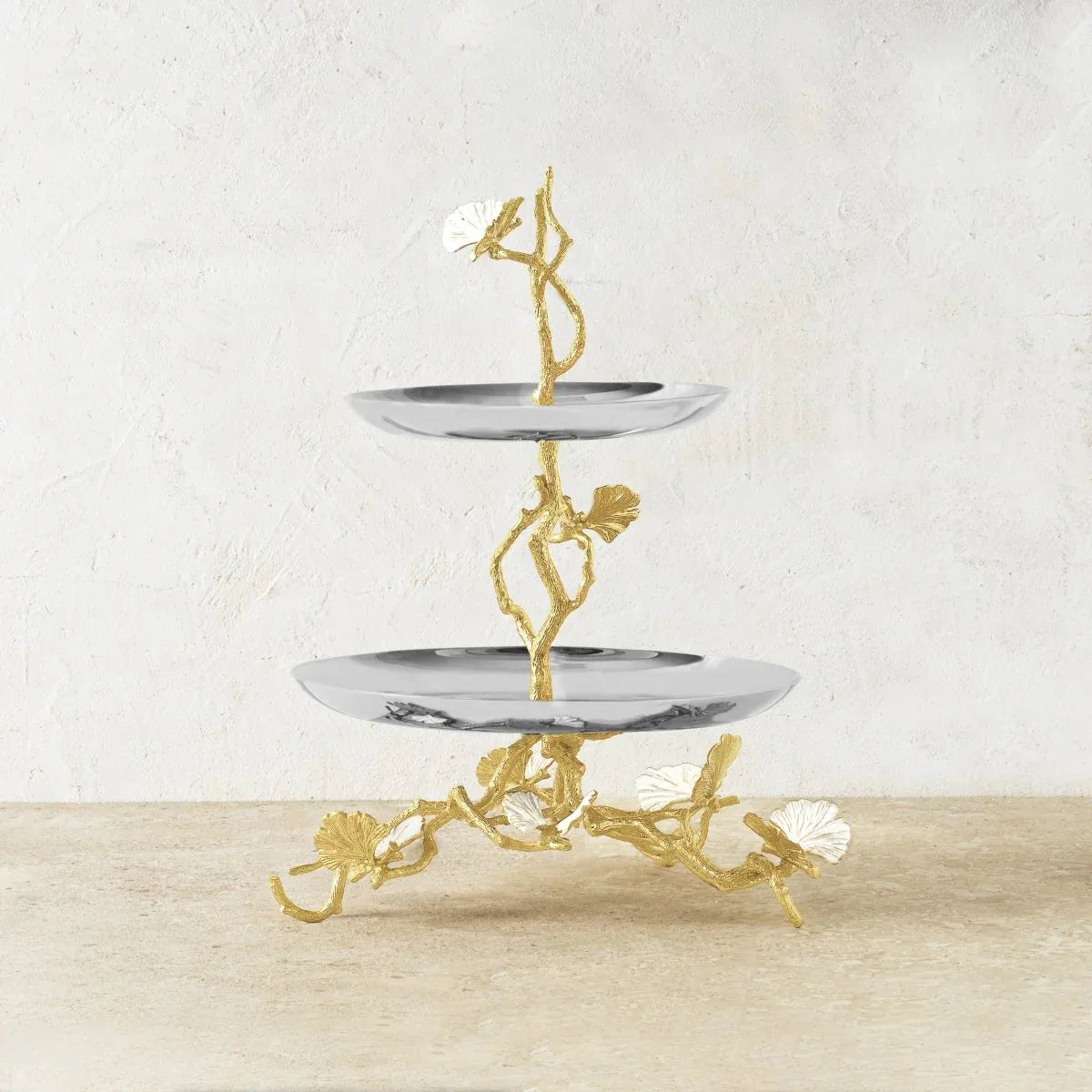Butterfly Ginkgo Gold Two Tier Etagere – Michael Aram
