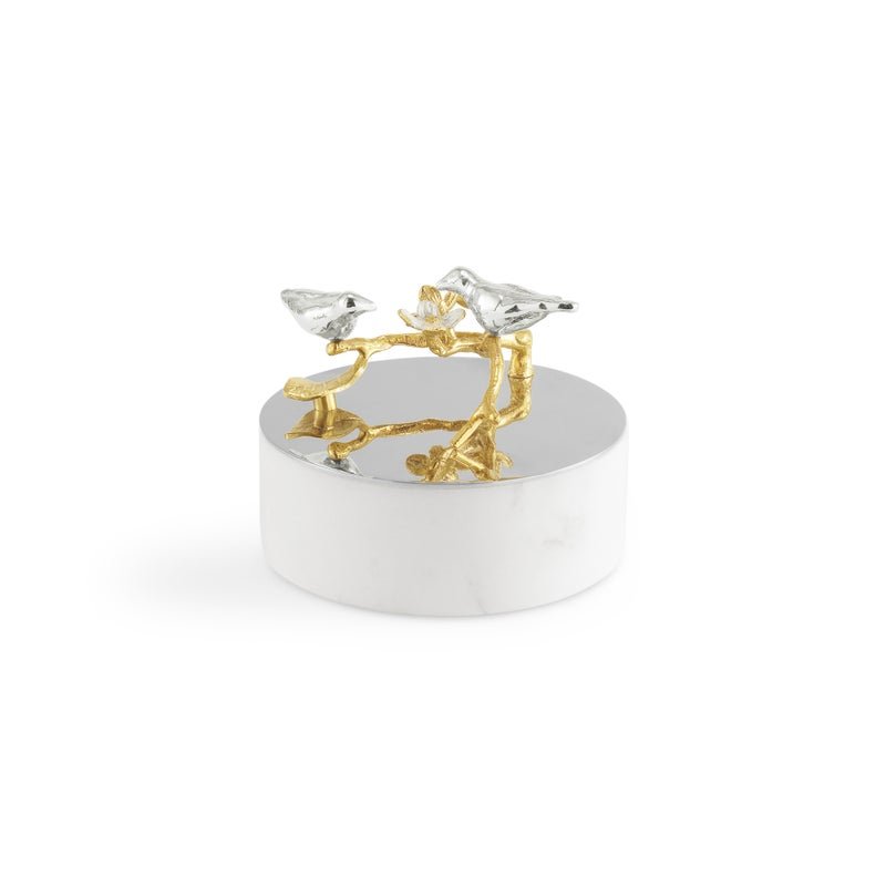 Michael Aram Lovebirds Silver & Gold Trinket Box