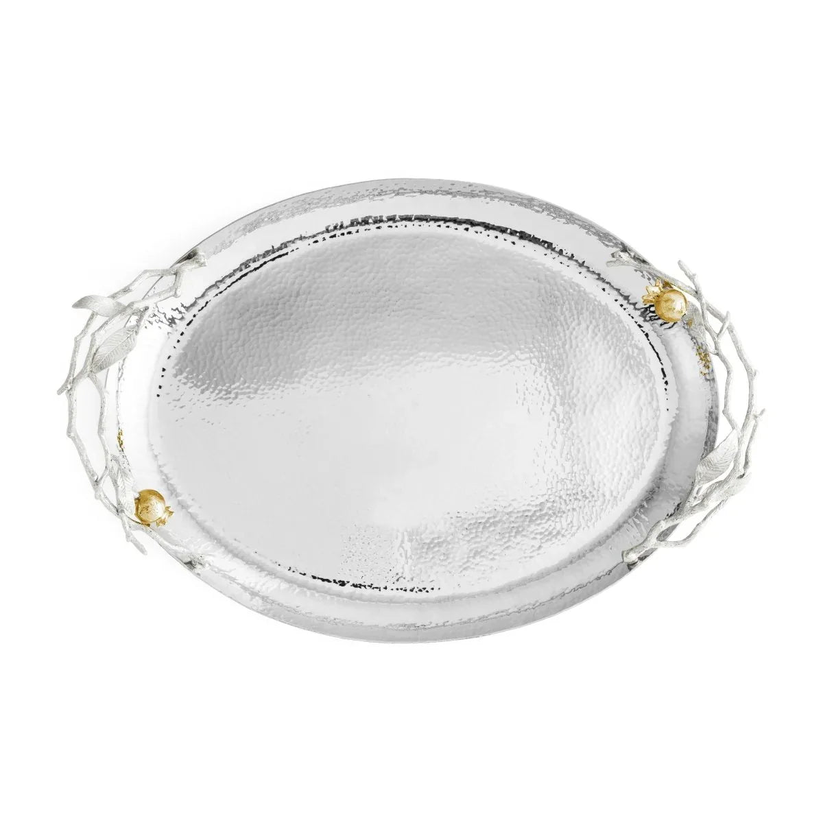 Michael Aram Pomegranate Silver & Gold Oval Tray