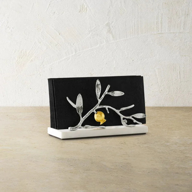 Pomegranate Silver & Gold Vertical Napkin Holder – Michael Aram