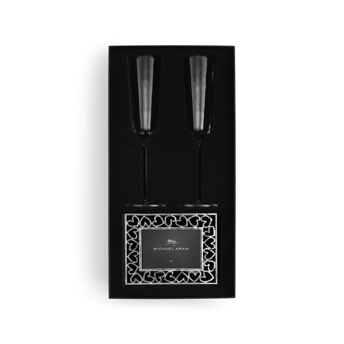 Reflective Champagne Flute & Heart Frame 4