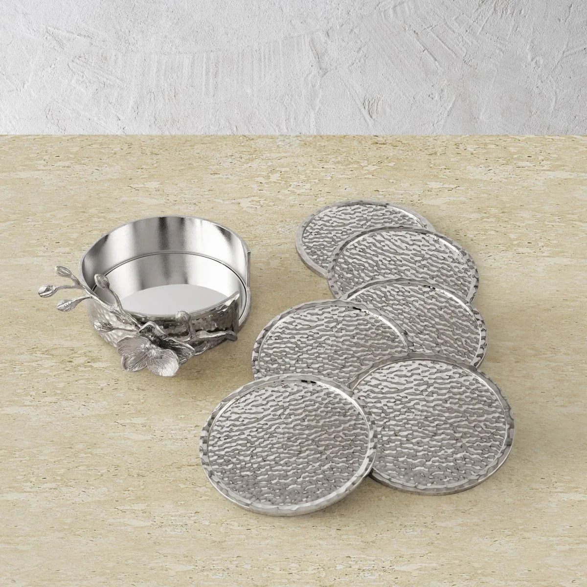 Michael Aram White Orchid Drink Coaster Set