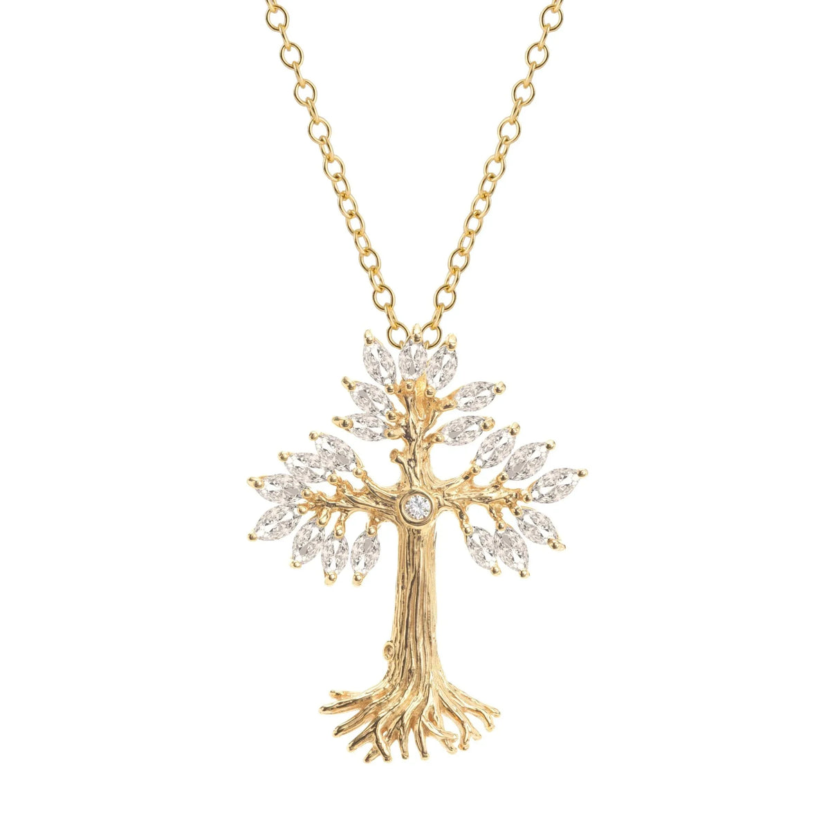 Michael Aram Armenian Tree of Life 33mm Cross Pendant Necklace with Diamonds