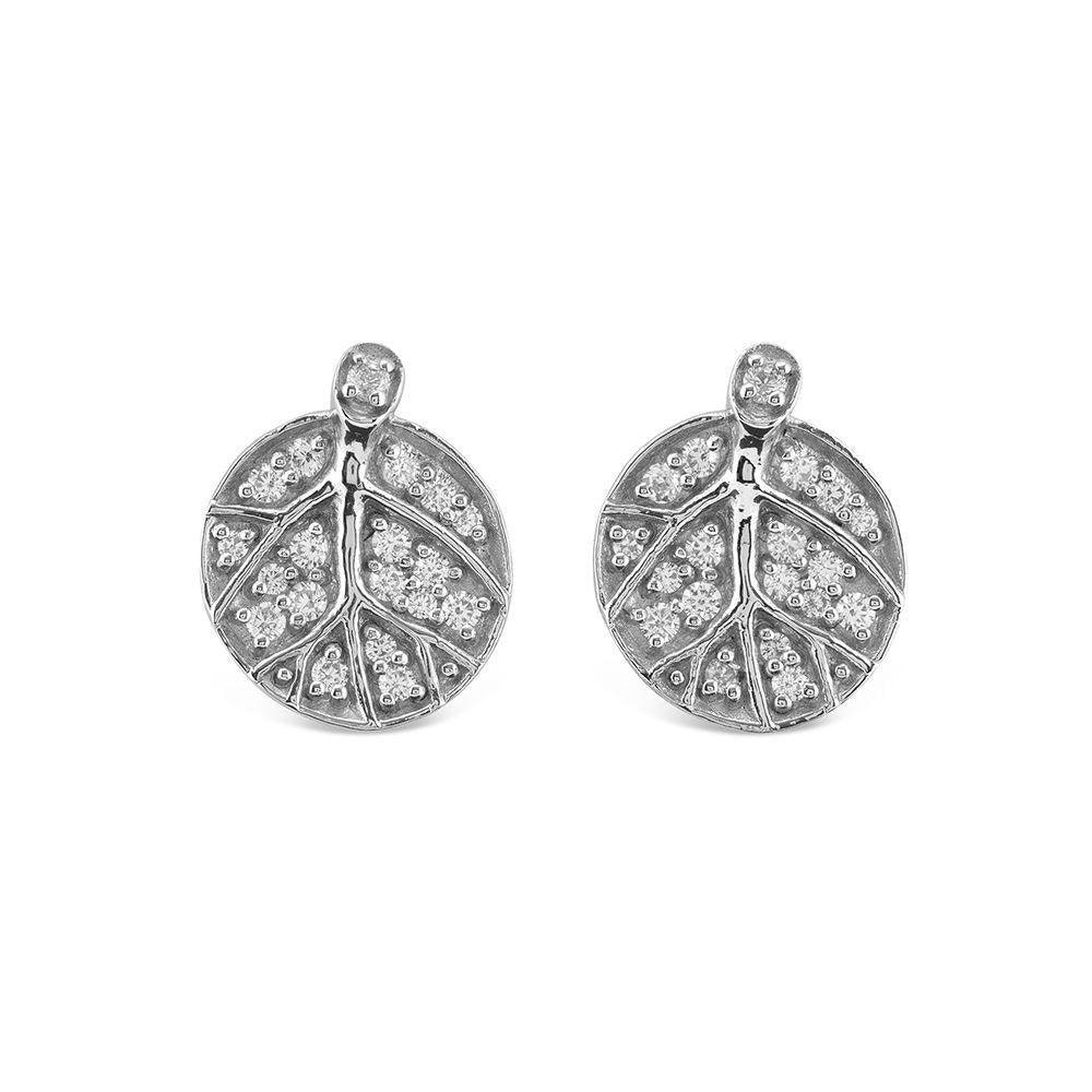 Michael Aram Botanical Leaf Earrings with Diamonds