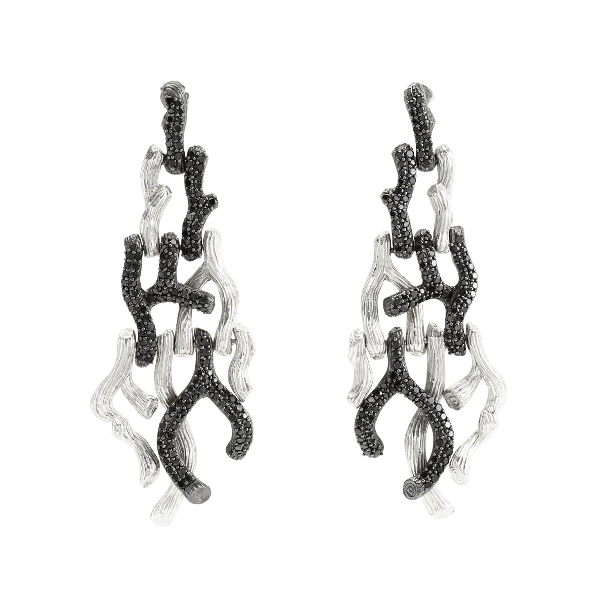Michael Aram Branch Coral Chandelier Earrings with Diamonds