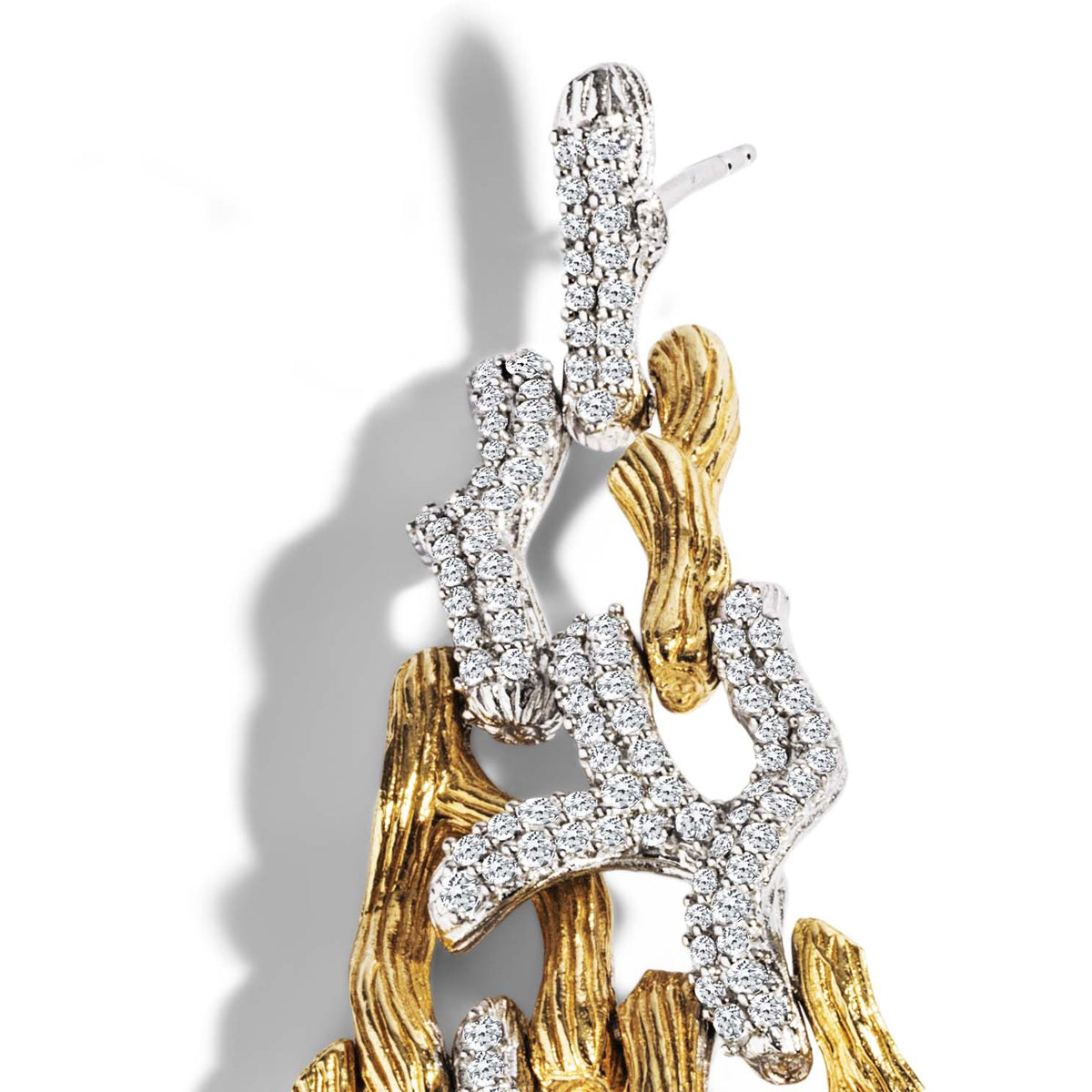 Michael Aram Branch Coral Chandelier Earrings with Diamonds