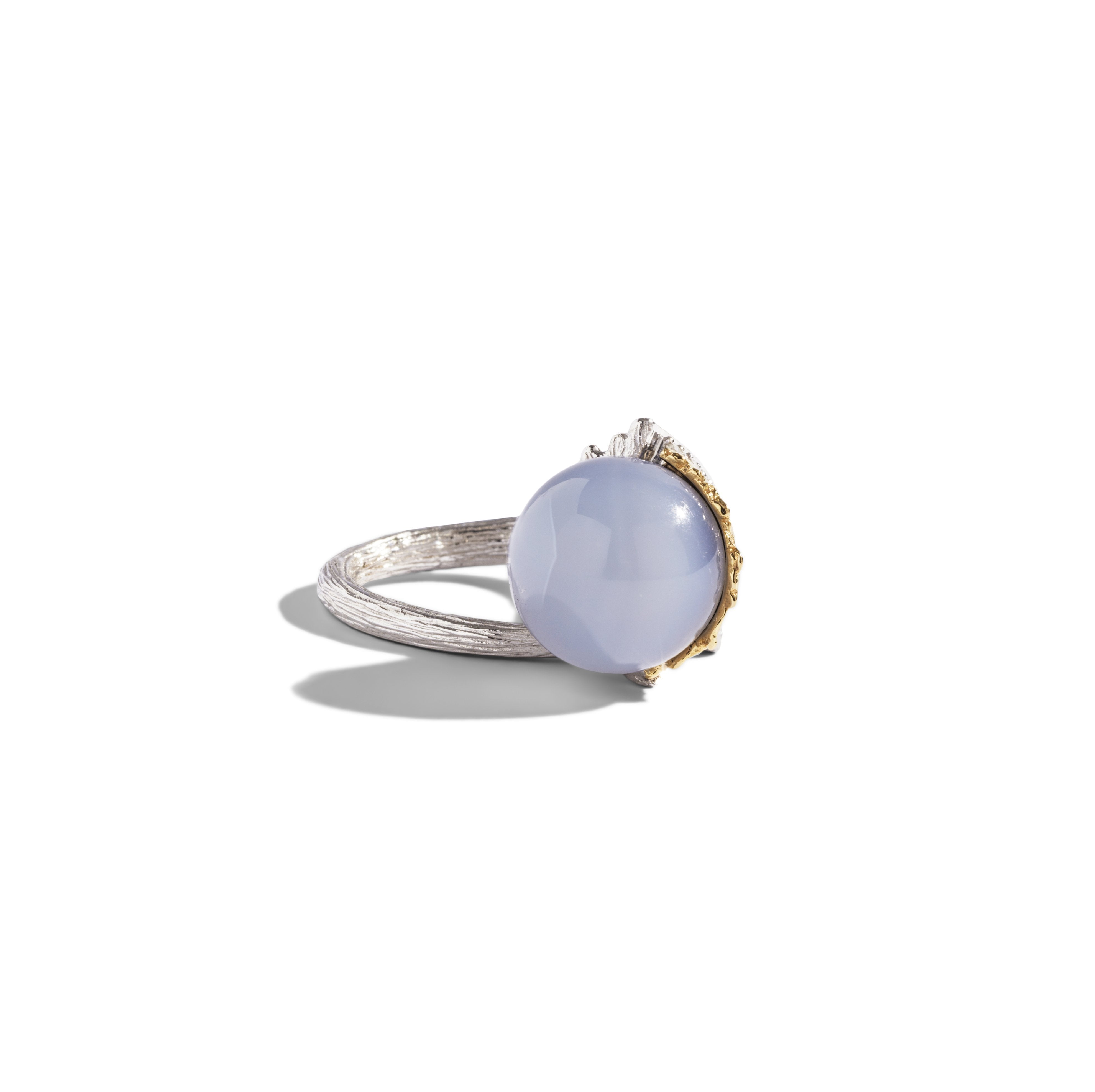 Chalcedony Coffee outlets - Blue Gold Ring