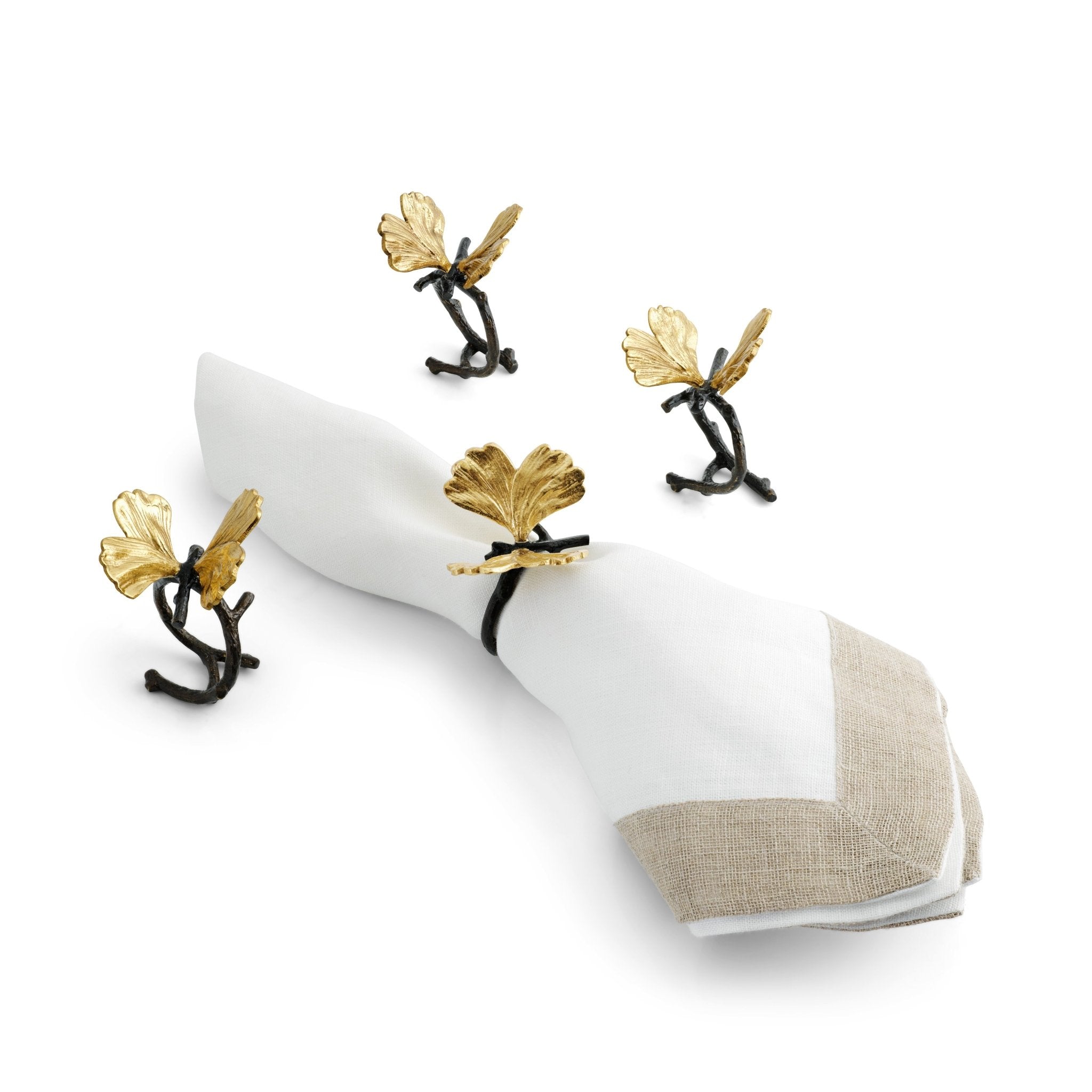 5 Metallic Gold Butterfly Napkin Rings Party Dining Table Decorations