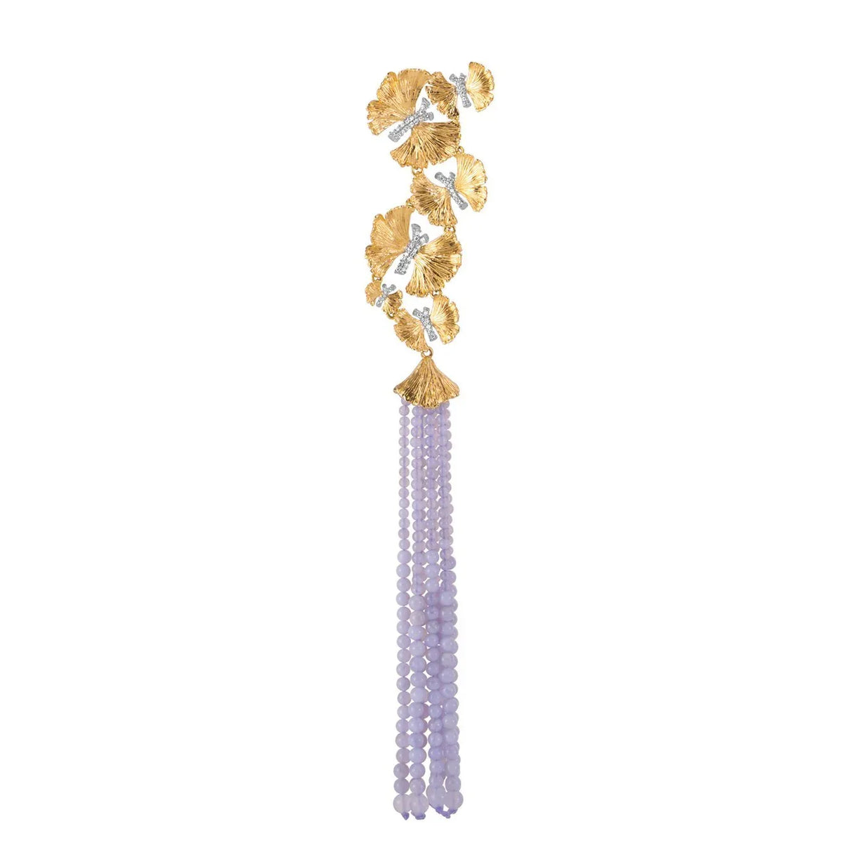 Michael Aram Butterfly Ginkgo Necklace with Chalcedony and Diamonds