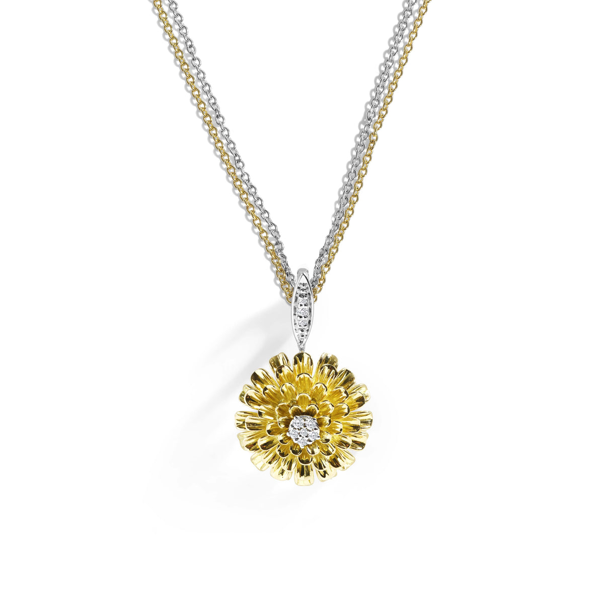 Michael Aram Dandelion Flower Pendant Necklace with Diamonds