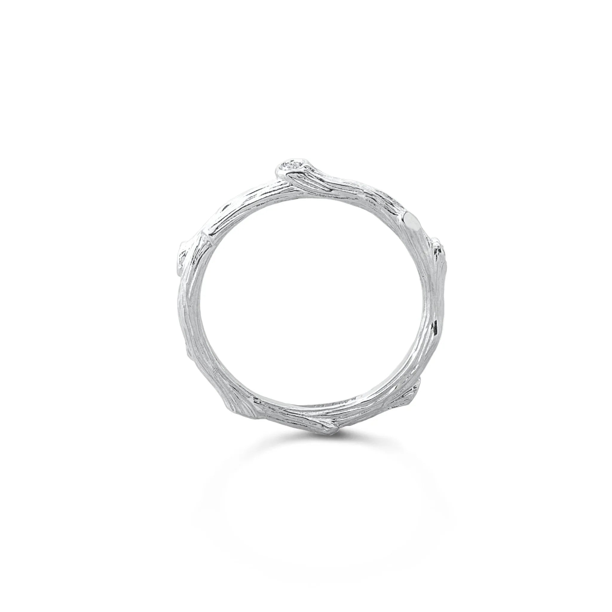 Enchanted Forest Stack Ring with Diamonds - Silver – Michael Aram