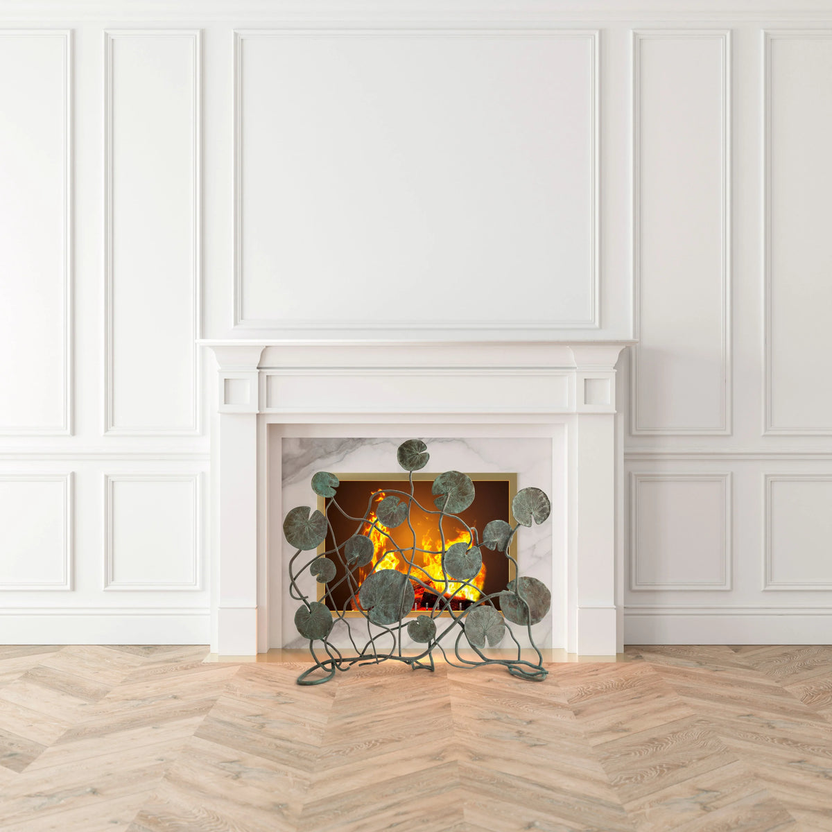 Michael Aram Lily Pad Decorative Fireplace Screen