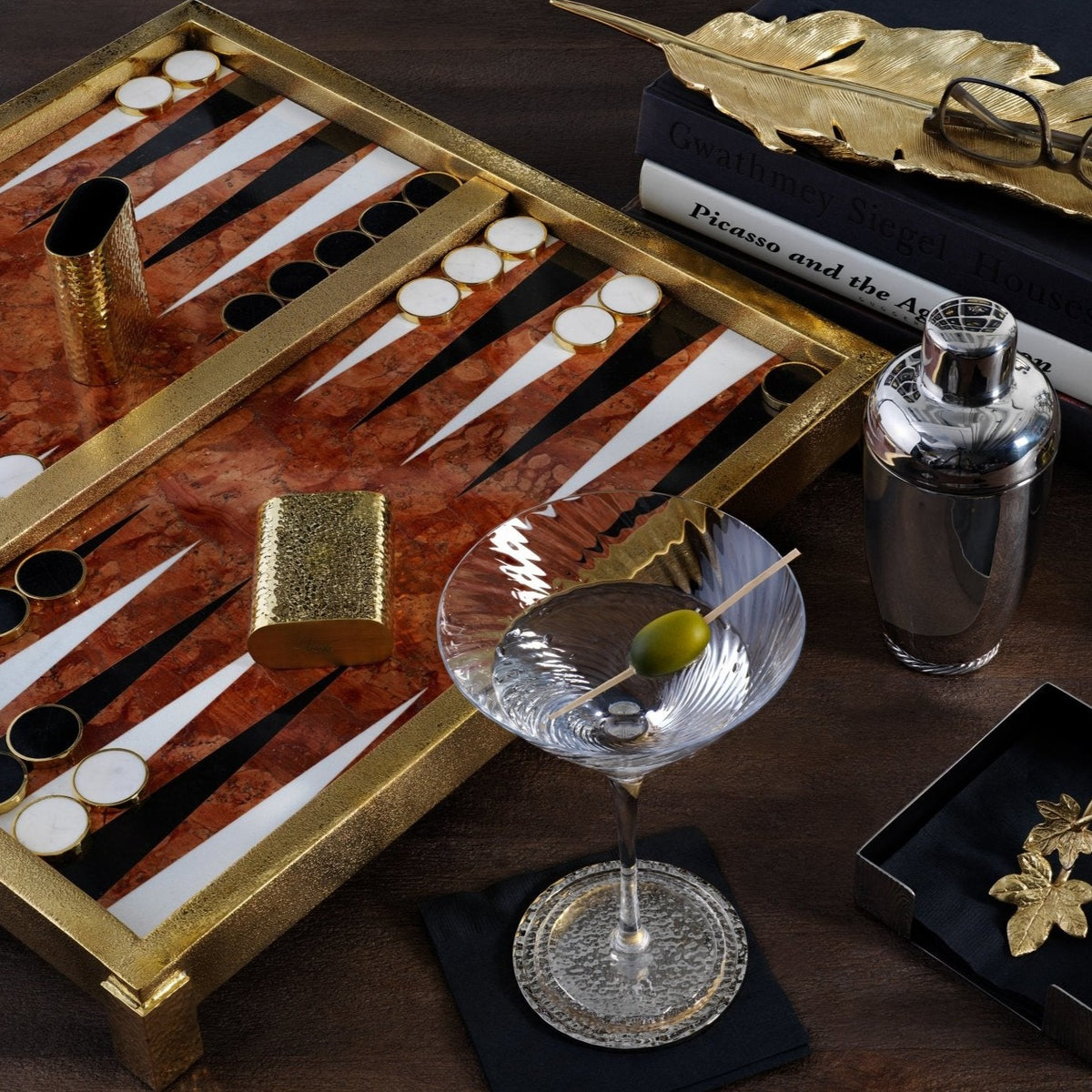 Marble best sale backgammon board