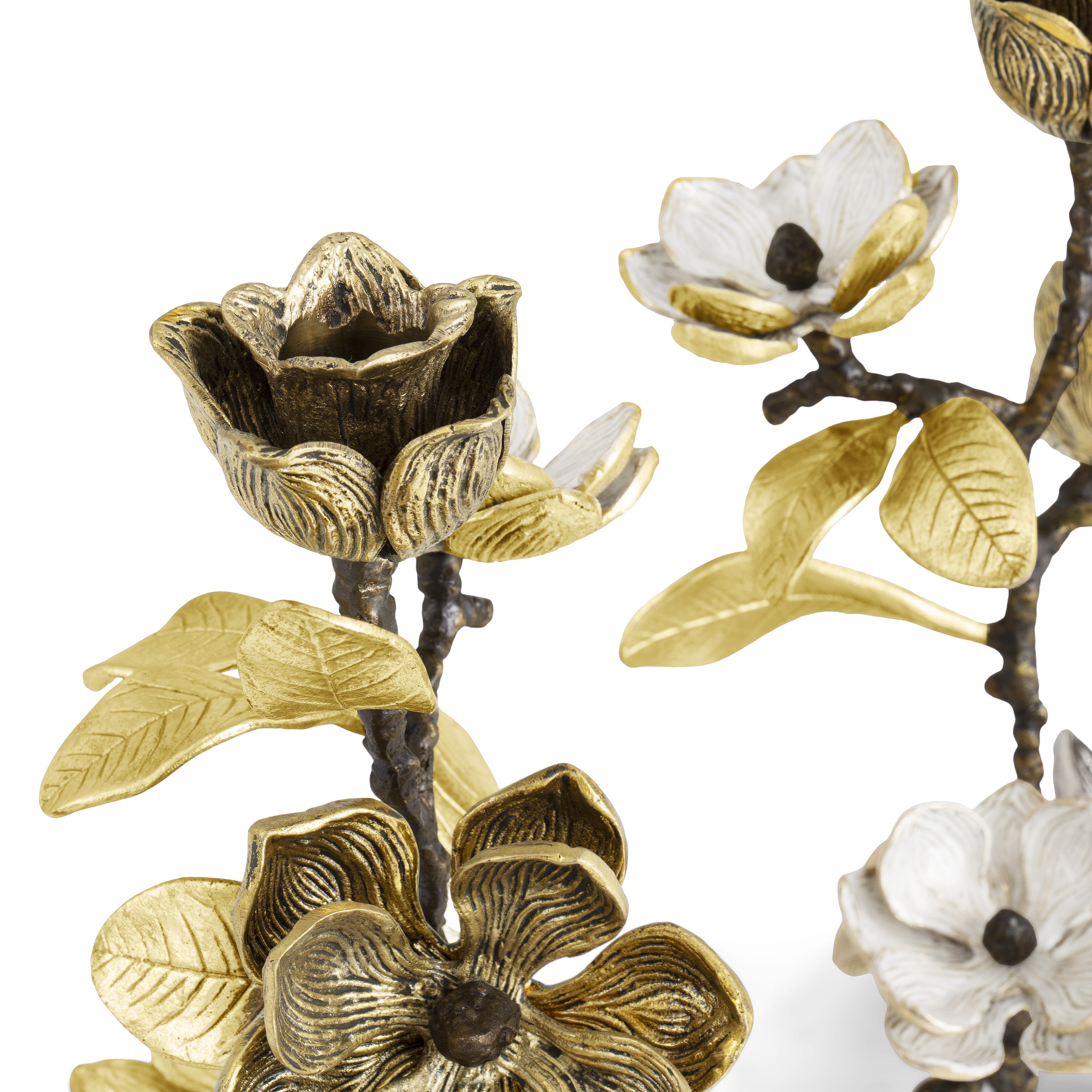 Magnolia Branch Wall Art-Antique Brass/Gold