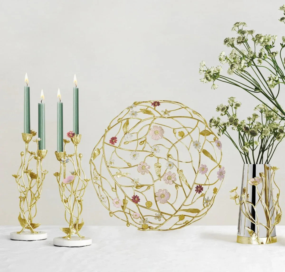 Michael Aram Wildflowers Candleholders S/2