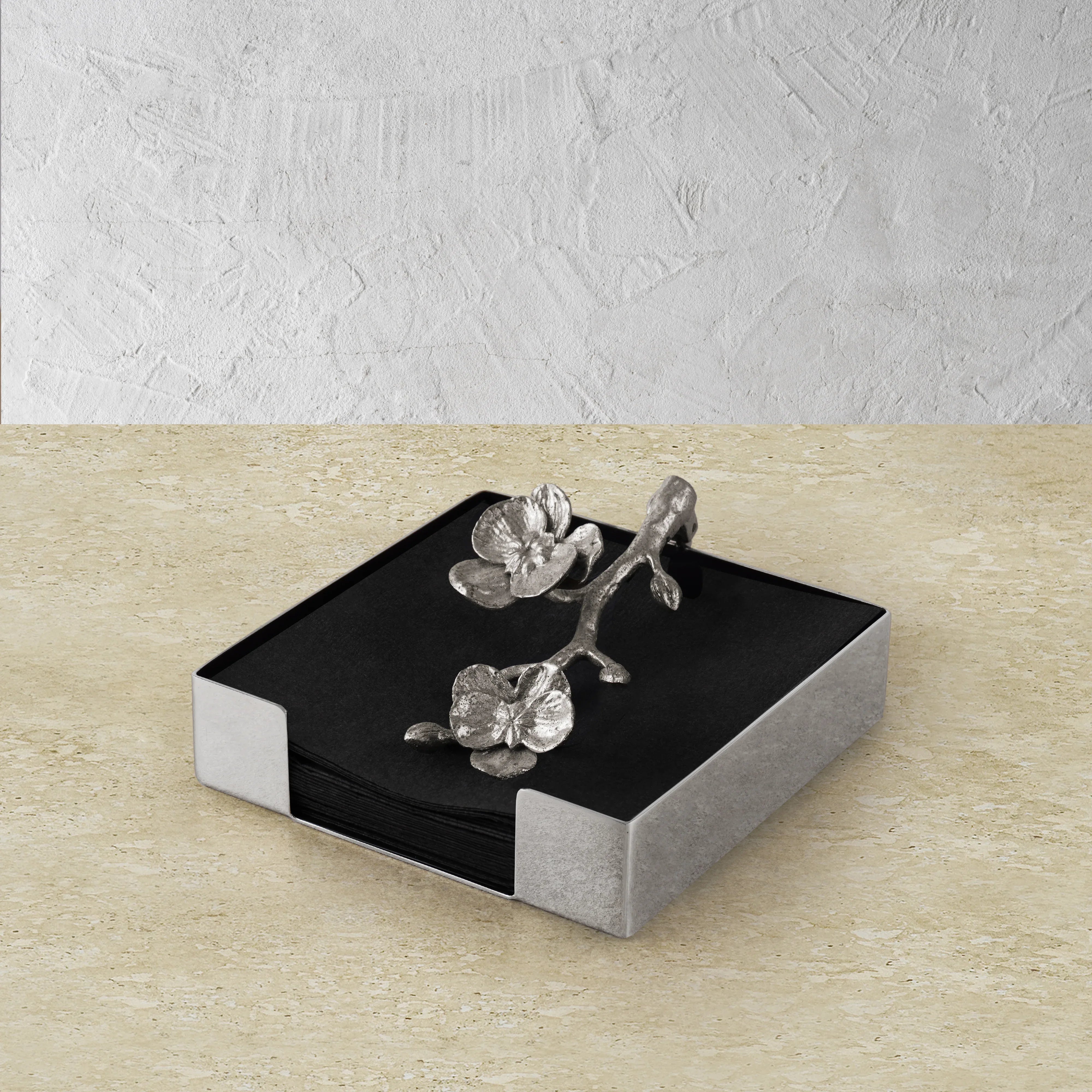 White Orchid Napkin Holder – Michael Aram