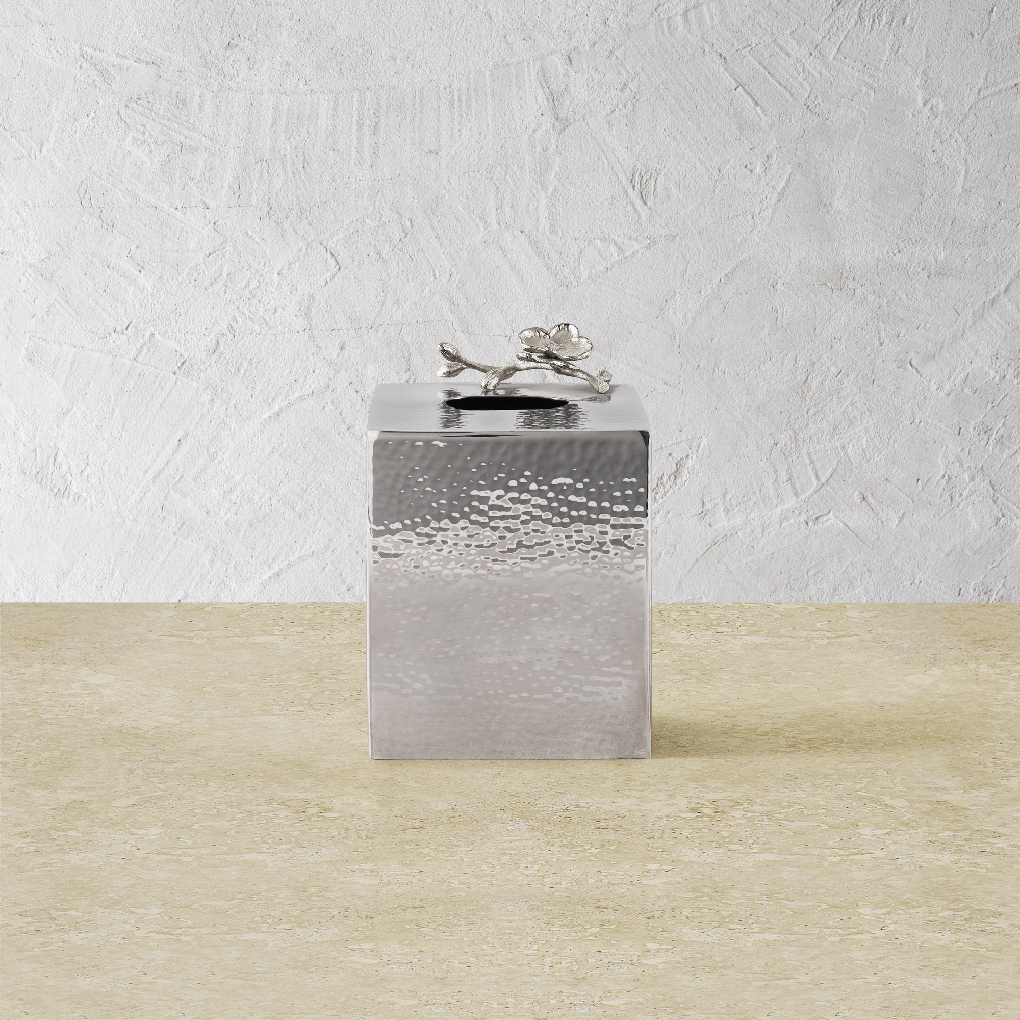 White Orchid Tissue Box Holder