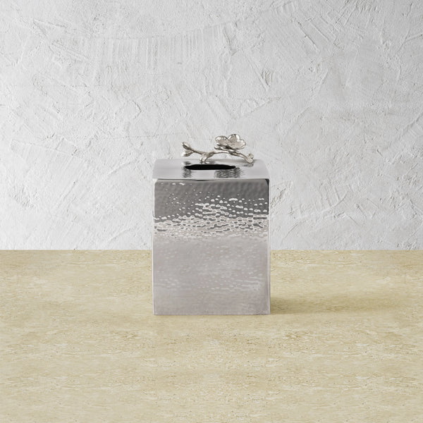 White Orchid Tissue Box Holder
