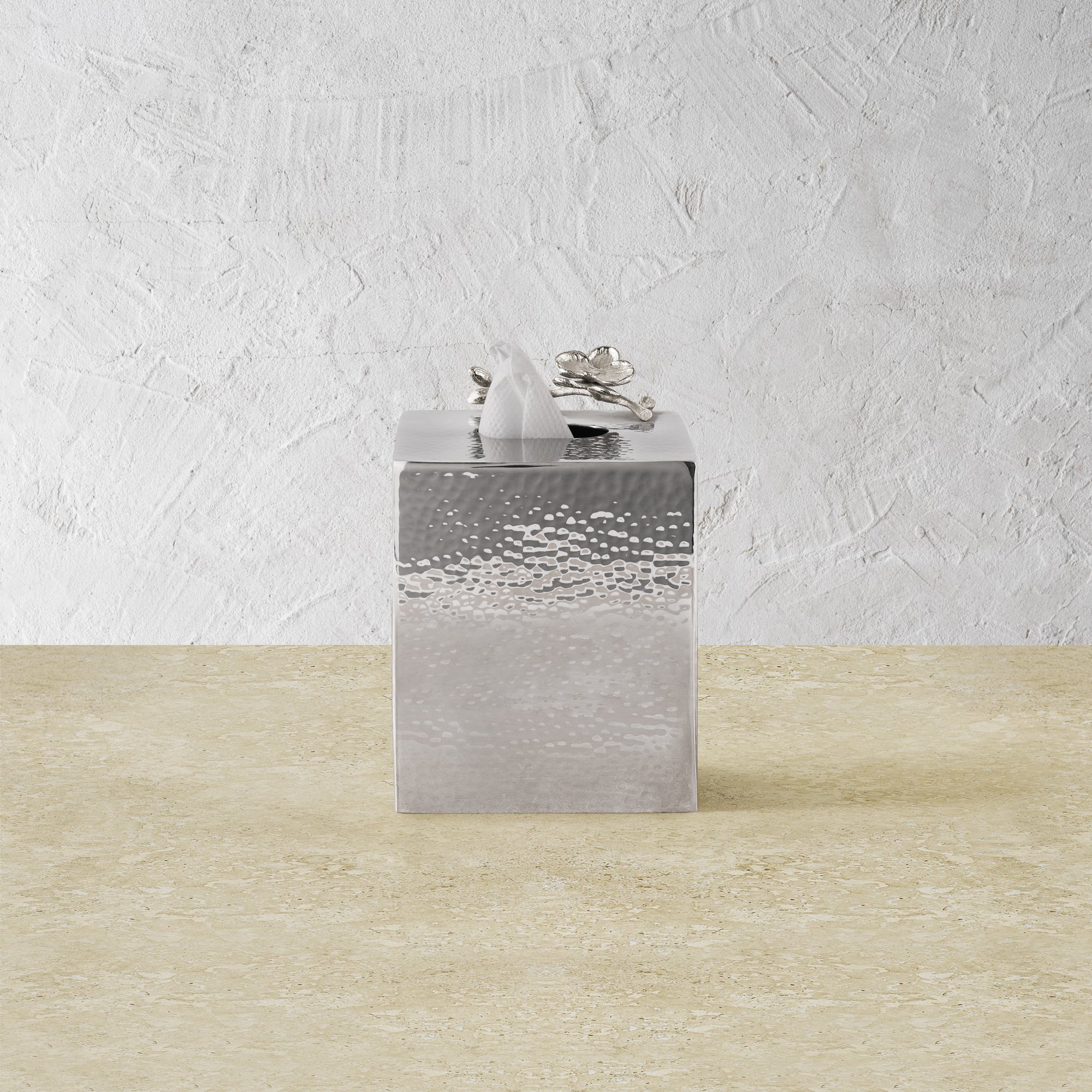 White Orchid Tissue Box Holder