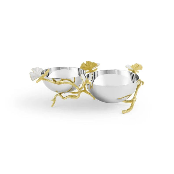Butterfly Ginkgo Gold Double Dish