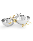 Lovebirds Silver & Gold Double Dish