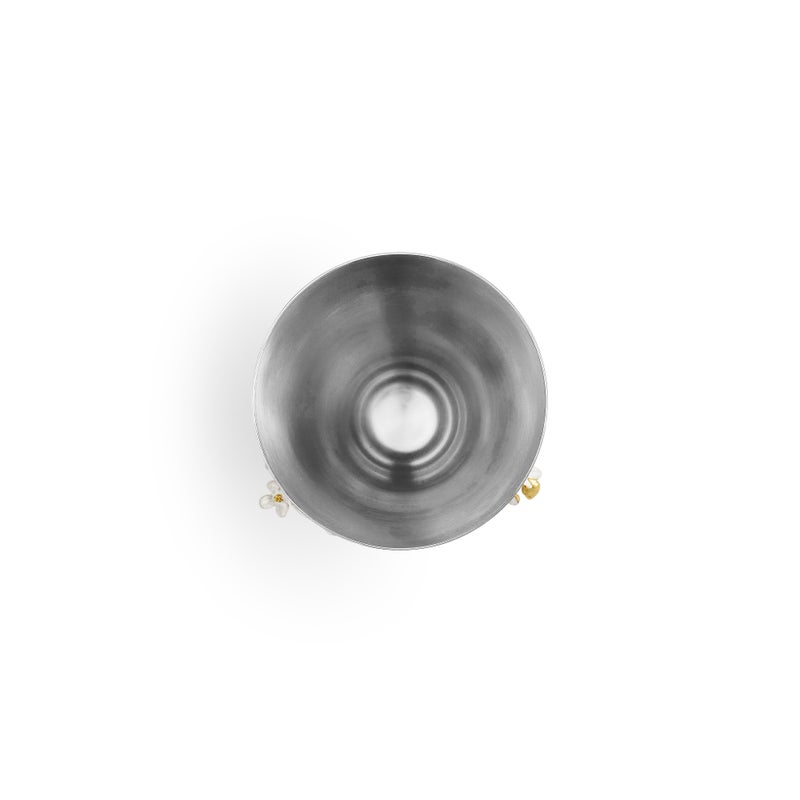 Lovebirds Silver &amp; Gold Small Vase