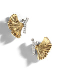 Butterfly Ginkgo 14mm Earrings with Diamonds