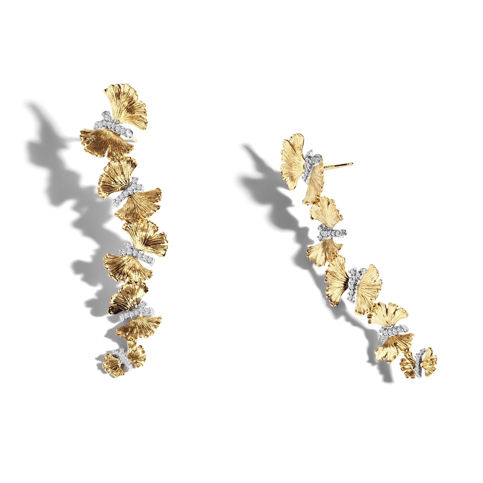 Butterfly Ginkgo 59mm Earrings with Diamonds