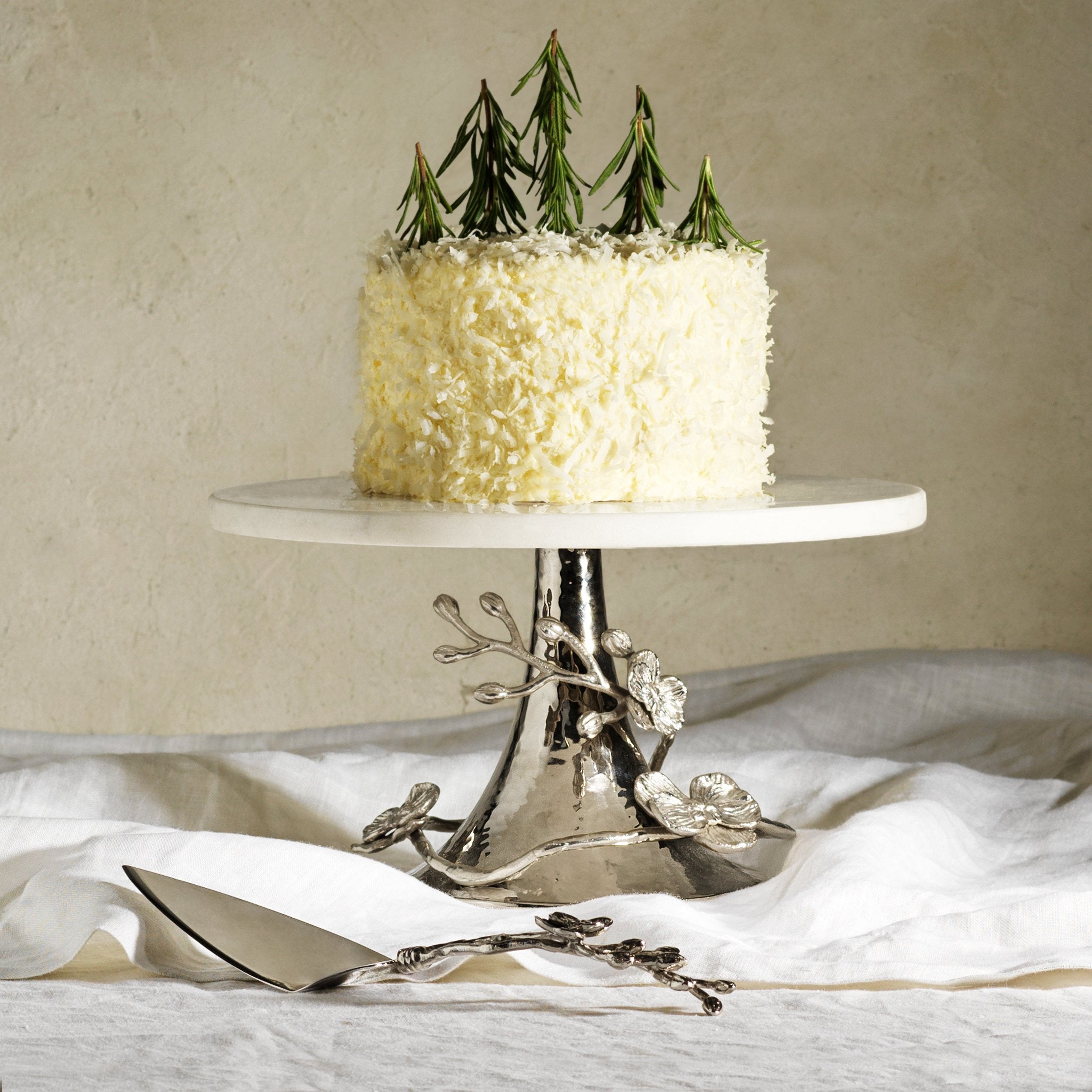 White Orchid Cake Stand Michael Aram