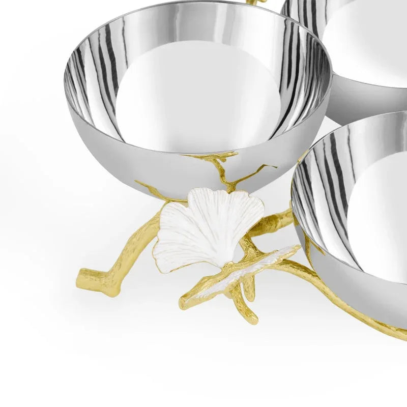 Butterfly Gingko Gold Triple Bowl – Michael Aram