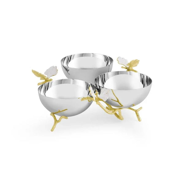 Butterfly Gingko Gold Triple Bowl – Michael Aram
