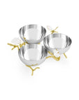 Michael Aram Butterfly Gingko Gold Triple Bowl
