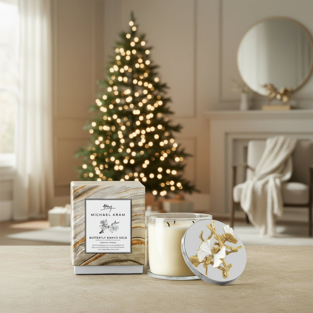 Michael Aram Butterfly Ginkgo Gold Candle