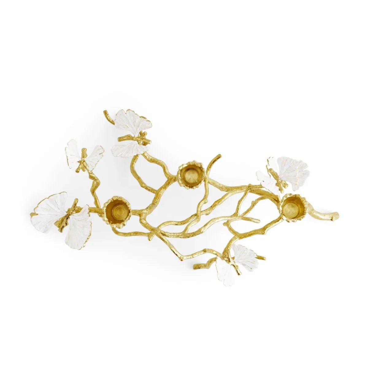 Butterfly Ginkgo Gold Low Candleholders – Michael Aram