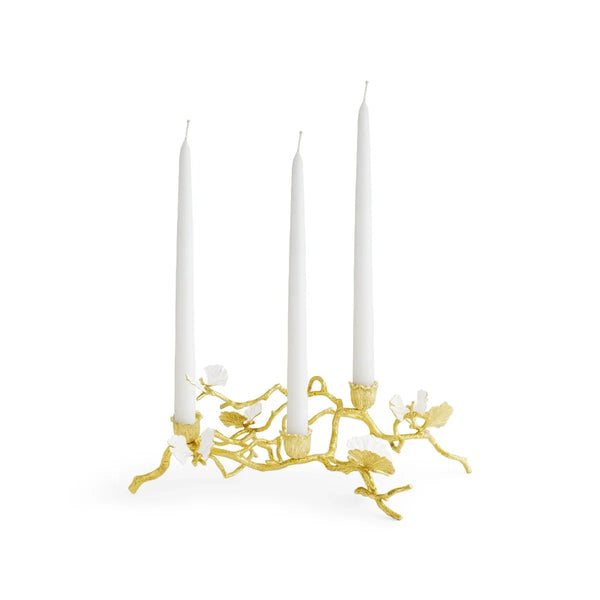 Butterfly Ginkgo Gold Low Candleholders – Michael Aram