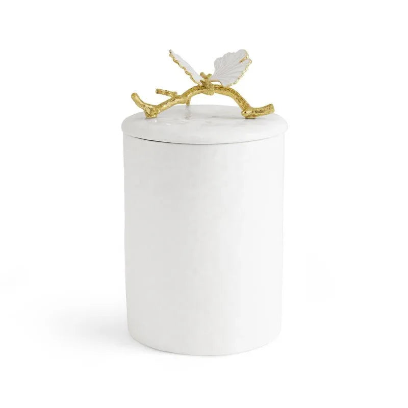 Butterfly Ginkgo Gold Porcelain Canister | Michael Aram