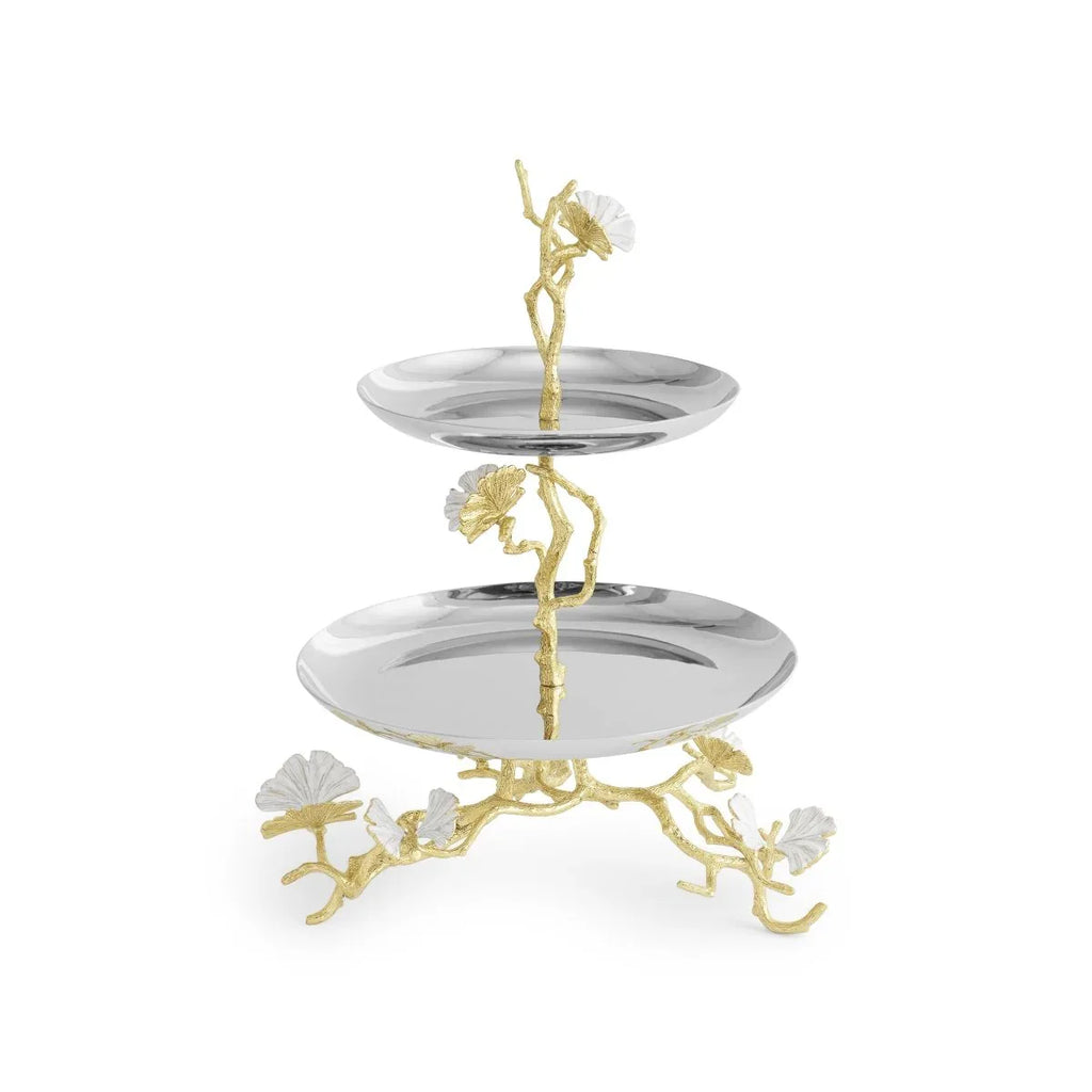 Butterfly Ginkgo Gold Two Tier Etagere – Michael Aram