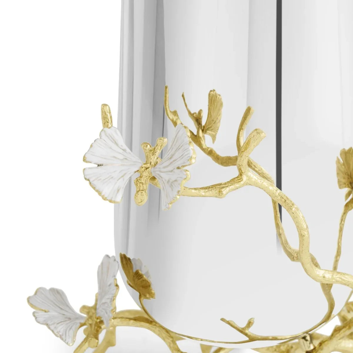Butterfly Ginkgo Gold Vase – Michael Aram