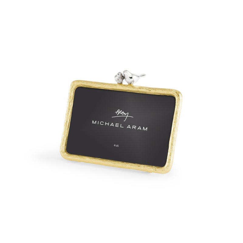 Michael Aram Lovebirds Silver & Gold 4 x 6 Frame