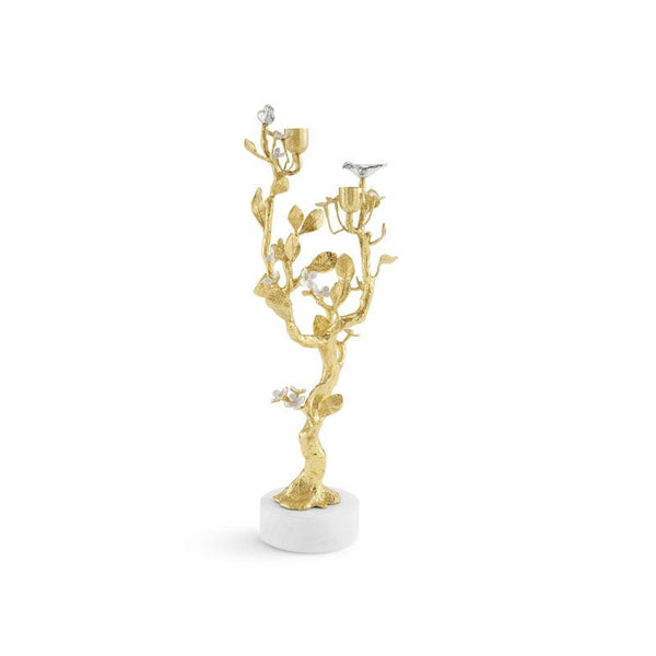 Michael Aram Lovebirds Silver & Gold Candelabra