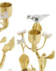 Michael Aram Lovebirds Silver & Gold Candelabra