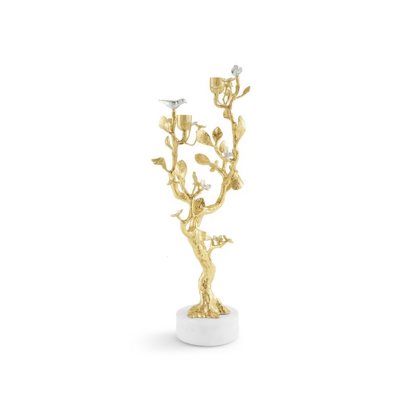 Michael Aram Lovebirds Silver & Gold Candelabra