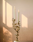 Michael Aram Lovebirds Silver & Gold Candelabra